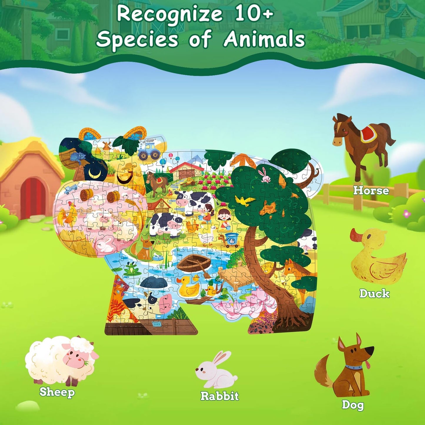 Dinosaur Puzzles for Kids Ages 6-8 Years Old 295 Piece Jigsaw Puzzles Unique Animal Shape Floor Puzzle Ages 8-10 Learning Educational Toys Birthday Gift for Boys Girls Ages 10-12