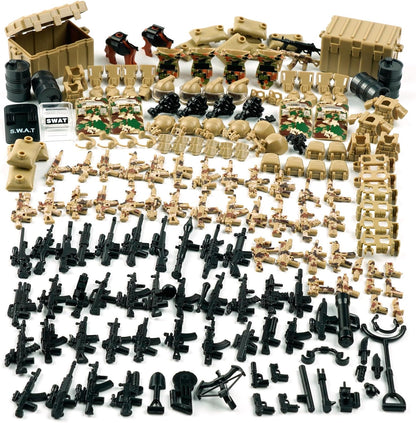 Military Army Weapons Pack Accessories - Special Army Swat Team Building Block Toys,Militray Soldier Armor Camouflage Weapons E.O.D Suits Equipment Gear Sets
