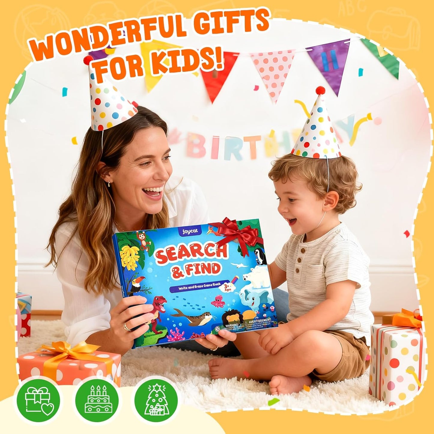 JoyCat Search and Find Activity Books, Animal Preschool Learning Activities for Toddlers & Kids, Travel Toys for Road Trip Car and Airplane, Busy Toy, Educational Game Gifts for Boys Girls Ages 3-5
