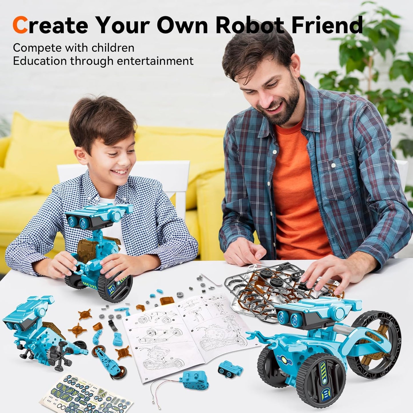 Jiakora 12-in-1 STEM Robot Kit Toys for Kids 8-12 12-16, DIY Robot Building Educational STEM Science Kits for Kids Age 8-12 12-16, 8 9 10 11 12 13 14 15 16 Year Old Boy Birthday Gifts