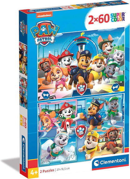 Clementoni 21617, Paw Patrol Puzzle for Children, 2 x 60 Pieces, Ages 5 Years Plus, Multi Coloured