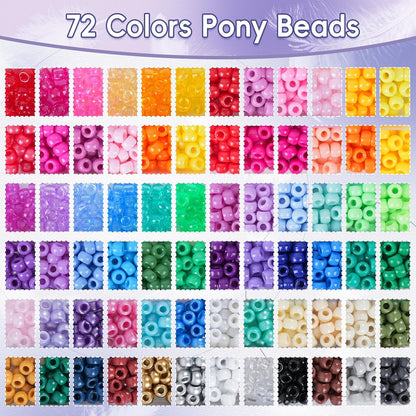 Bracelet Making Kit 96 Colors Pony Beads 3300pcs Friendship Bracelet Kit Rainbow Kandi Beads with Letter and Heart Beads Elastic Threads for Kids Adults Keychain Jewelry Necklace Making