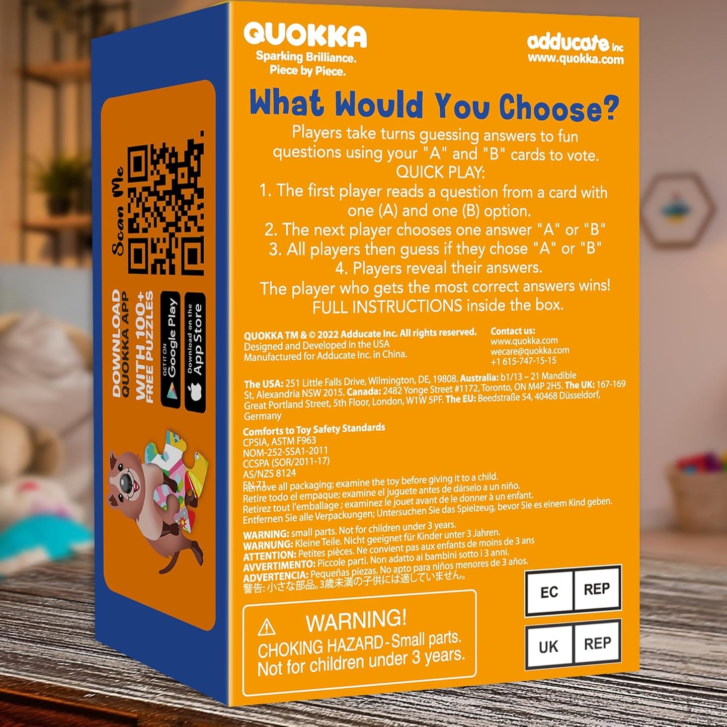 QUOKKA Board Games for Kids 8-12 – Family Games for Kids and Adults – What Would You Choose – 500+ Questions – Original Edition – Fun Card Game for Family Night