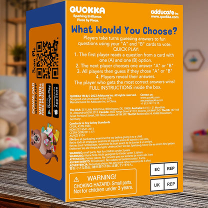 QUOKKA Board Games for Kids 8-12 – Family Games for Kids and Adults – What Would You Choose – 500+ Questions – Original Edition – Fun Card Game for Family Night