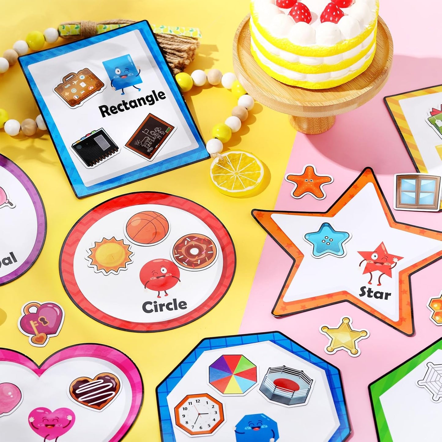 Blosssound 10 Set Magnetic Shape Sorting for Toddler Matching Games Magnet Sorting Mats 30 Everyday Objects Magnets Pieces Learning Toys for Child Learning Shape Game Preschool Classroom
