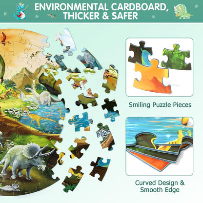 DIGOBAY United States Puzzle 70 Pieces USA Map Floor Jigsaw Puzzles for Kids Ages 4-10, Jumbo Round US Geography Puzzle 50 States with Capitals Educational Learning Toys for Boy or Girl