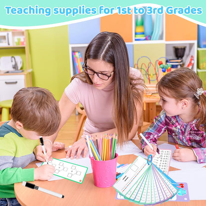 15Pcs Multiplication Flash Cards 0-12, Time Table Flash Cards Chart with 2 Dry Erase Pens 1 Rings, Educational Math Multiplication Chart for 1st to 3rd Grades Fun Learning with Math Game