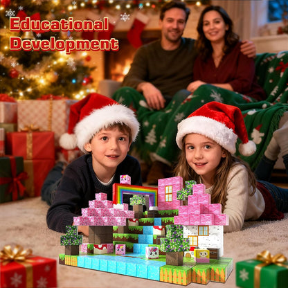 Annexfun Magnetic Blocks - 100PCS Building Blocks Unicorn Cubes - Toys for Montessori Toddler Christmas Birthday Gifts - STEM Sensory Toys for 3 4 9 10 Year Old Girl