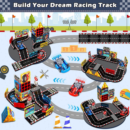 Magnetic Tiles Road Set | Magnet Tiles Race Track, Magnetic Car Racing Tile for Kids Ages 4-8 5-7, Toddler Magnet Building Toys STEM Learning Sensory Birthday Gifts for 3+ Years Old Boys Girls