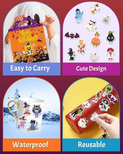 Benresive Reusable Sticker Book for Toddlers, Stickers for Kids, Travel Toys for Arts & Crafts Activities, Birthday Gift for Boys & Girls, Animals Dinosaurs Insects Themes