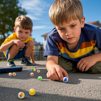 SallyFashion 240PCS Marbles for Kids, Cat Eye Marbles Mixed 5 Colors for Chinese Checkers, Marble Run Toys, Board Games