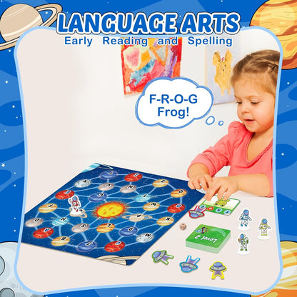 Broytain Letter Phonics Board Game for Kids,Educational Learning Word Board Games for Boys and Girls,Reading and Spelling Word Games Ages 4 5 6,Classroom Travel Indoor Outdoor Family Games