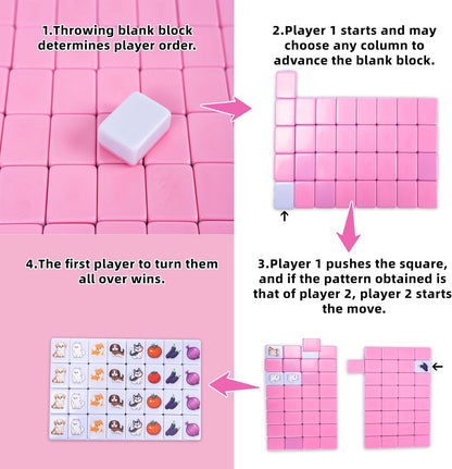 drizzle 65 Tiles Seaside Escape Blocks Game 30mm - Instruction Manual Panda Bag - National Flag & Vegetables Patterns