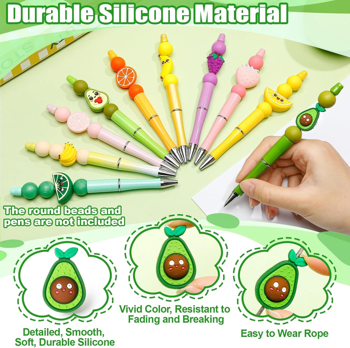 Ferreve 16 Pcs 3D Sports Football Beads Silicone Focal Beads for Keychain Making Pens for Beadable Keychain DIY Crafts Necklace Bracelet Phone Chain Charms Jewelry Making