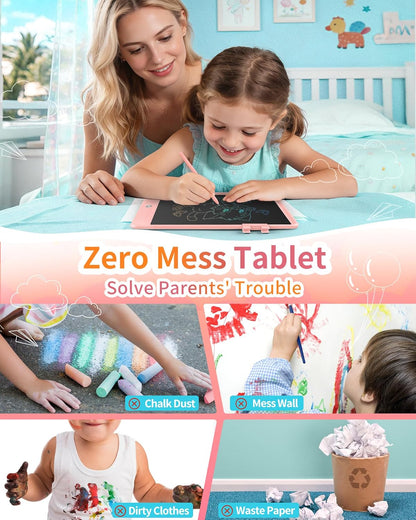 Magnetic LCD Writing Tablet for Fridge, 13 Inch Writing Tablet for Kids, Toddler Drawing Pad, Learning Toys for Boys Girls Ages 3.4.5.6.7.8, Writing Board for to-Do Lists and Family Messages (Blue)