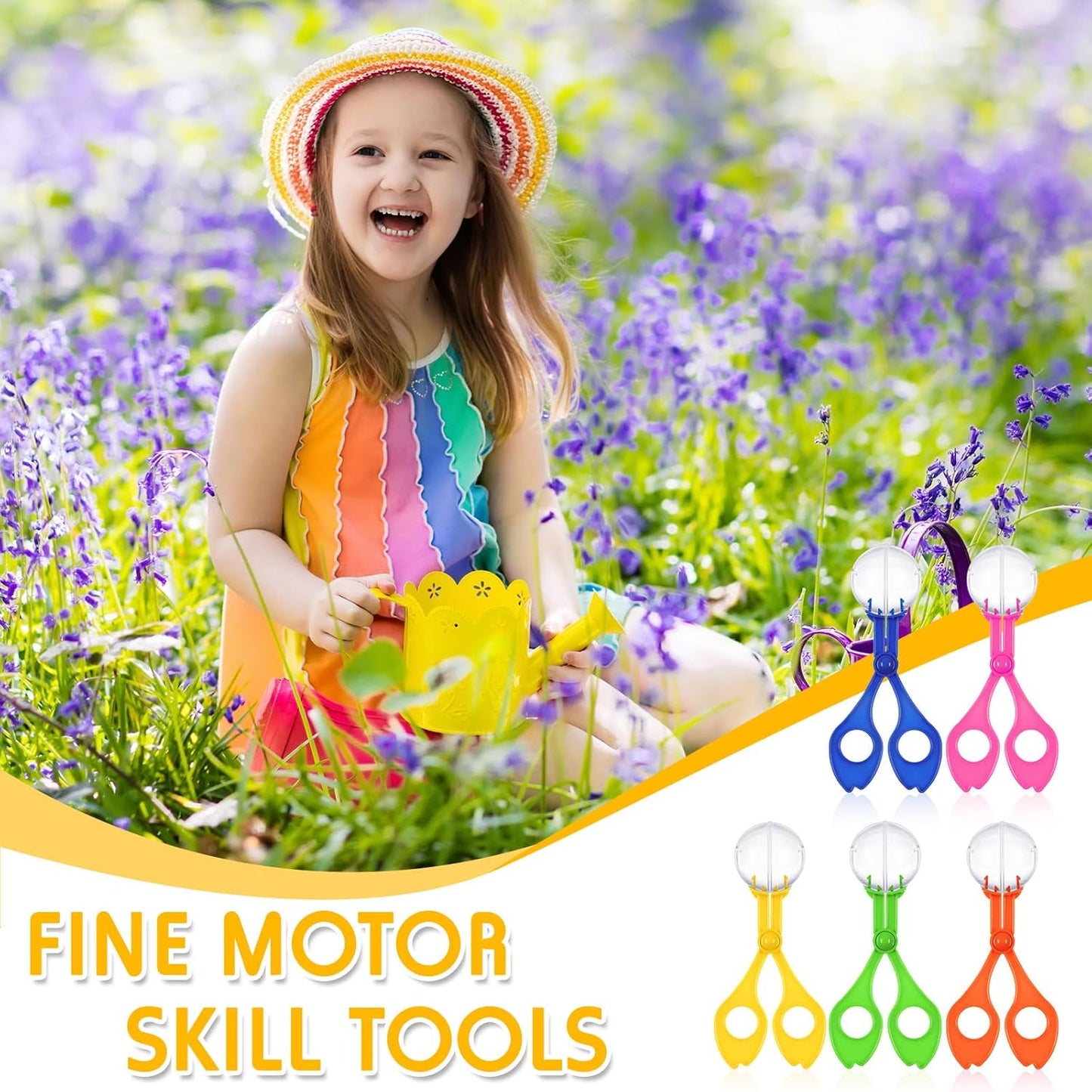 WILLBOND 24 Pcs Handy Scoopers Tongs Tweezers Scissors Multifunctional Exploration Outdoor Tools Nature Fine Motor Sensory Table Toys