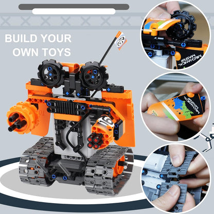 BIRANCO. Remote Control Tracked 3in1 Stunt Racer Building Kit - RC Car STEM Construction Toy, Gift Idea for Kids, Boys and Girls Ages 8-12 Year Old (353 Pcs)