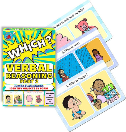 Verbal Reasoning Language Flash Cards for Kids | Q&A Learning Deck for ESL, Home Schooling & Special Needs | Parent and Professional Use