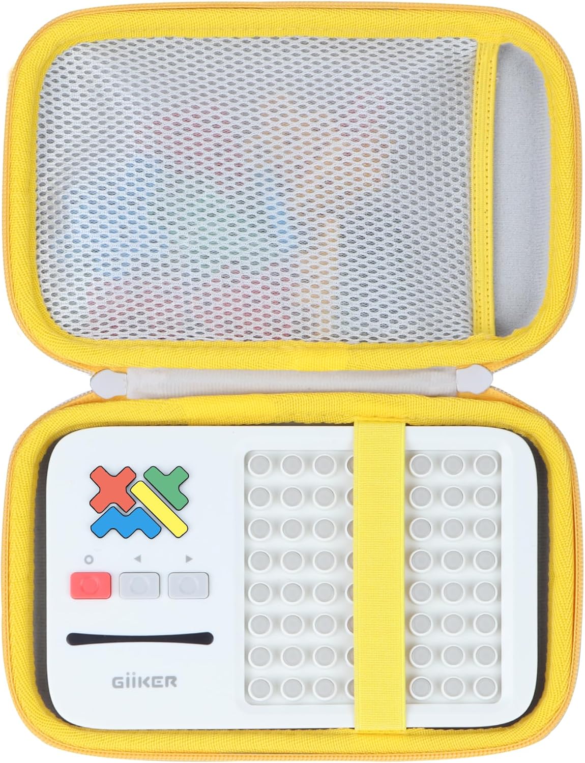 Lebakort Storage Case Compatible with GiiKER Super Blocks Pattern Matching Puzzle Original 1000+ Challenges Brain Teaser (Off White + Red Case)