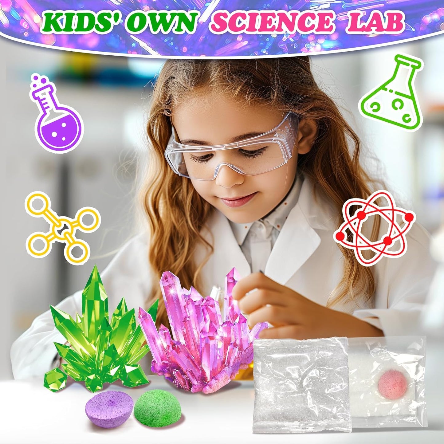 rifamee 24 Pack Valentines Day Gifts for Kids Science Kit Planting Crystal Classroom Exchange School Activities Party Favors for Boys and Girls with Card