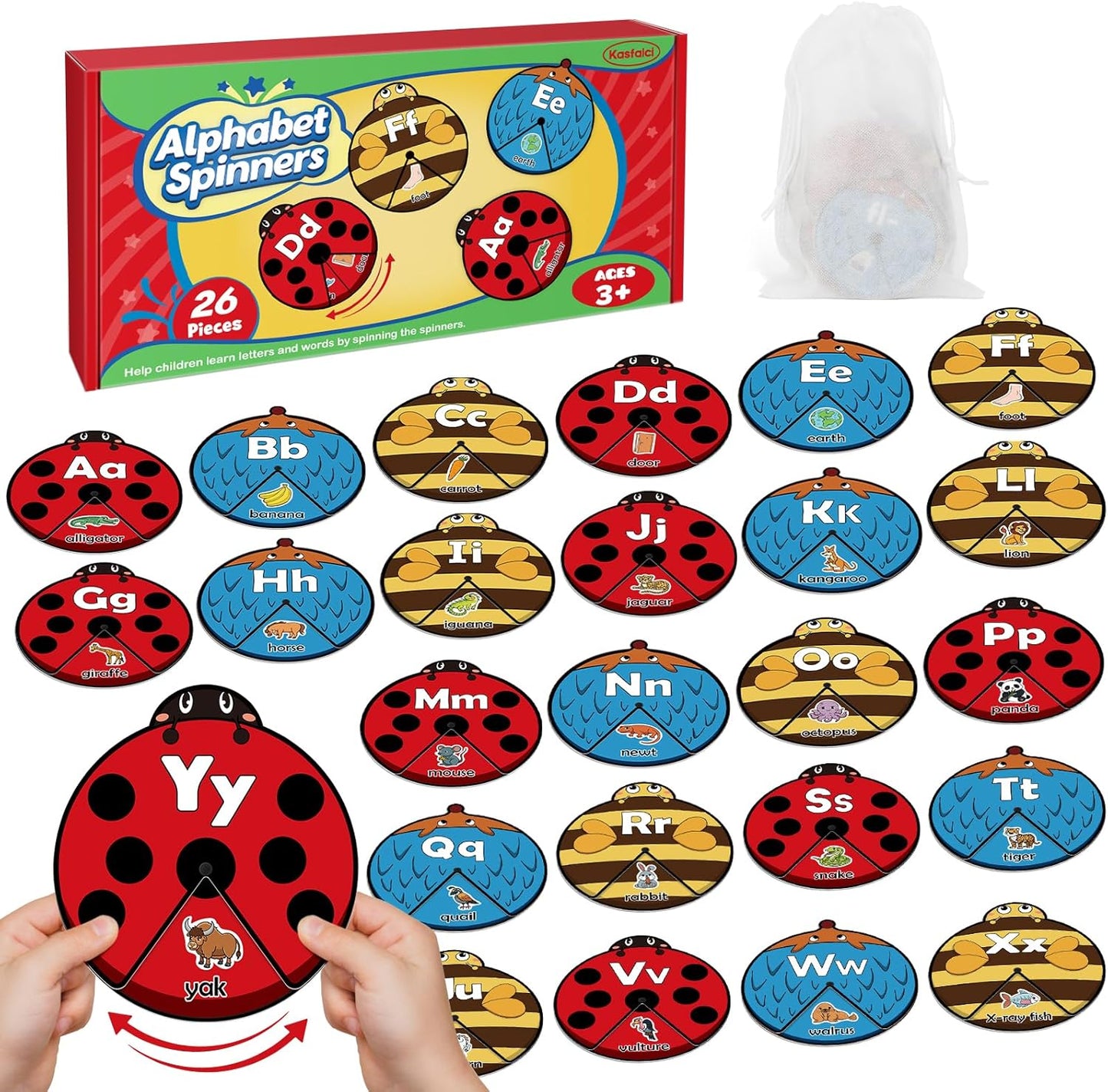 Kasfalci Life Cycle Toys for Kids,Animal Plant Insect Bug Ladybug Butterfly Tadpole to Frog Kit,Montessori Learning & Education Toys,Preschool Science Learning Activities for Toddlers,Board Card Games