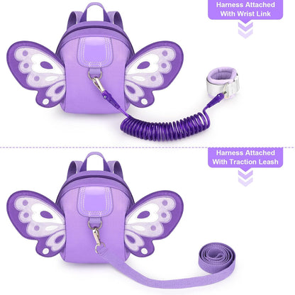 Accmor Toddler Harness Backpack Leash, Cute Dinosaur Backpacks with Anti Lost Wrist Link, Cute Mini Child Backpack Wristband Tether Strap and Protection Leashes for Boys Girls Aged 1-3 Years