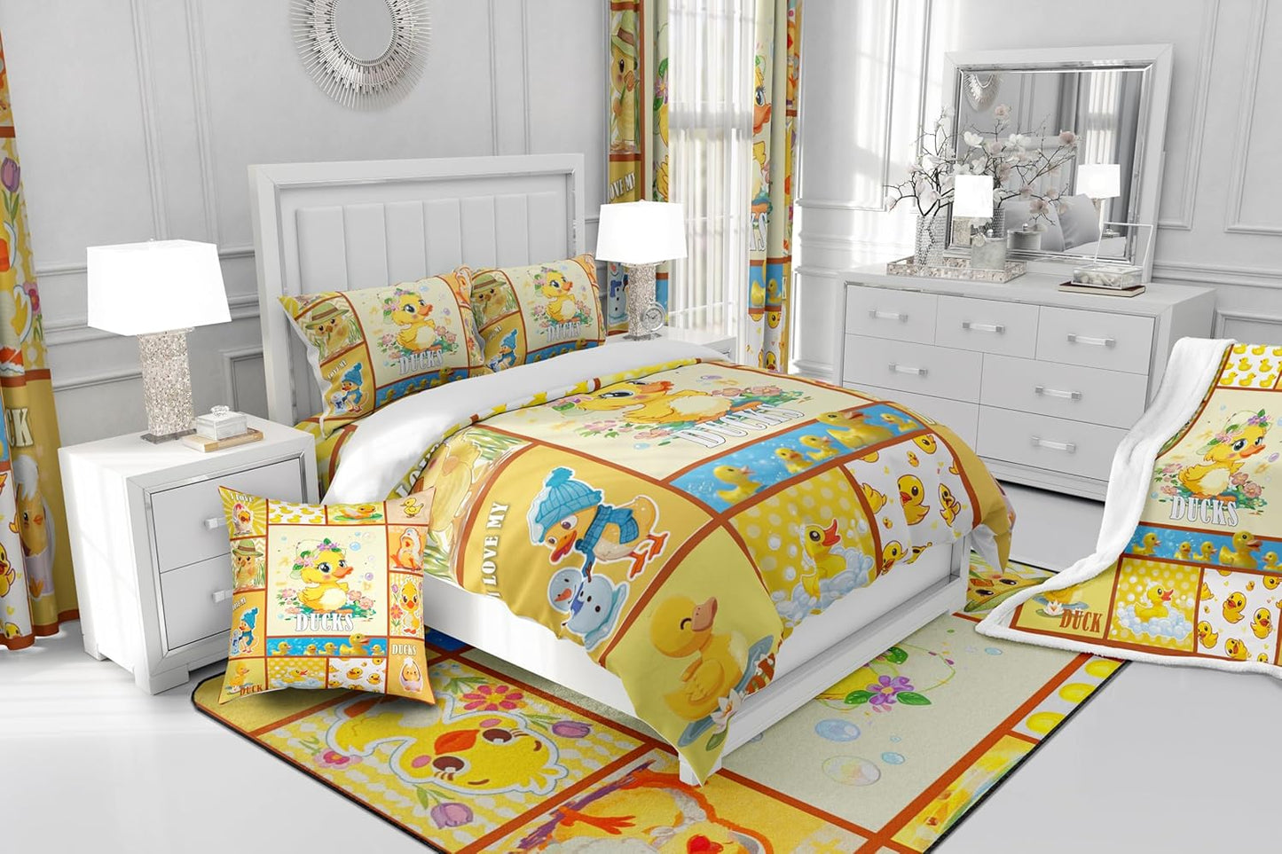Drum Kit Duvet Cover,Kids Musical Instruments Bedding Set,Rock Music Comforter Cover for Boys Girls Room Decor,Neon Lighting Lightweight Bedspread Cover Twin Size with 1 Pillow Case(No Comforter)