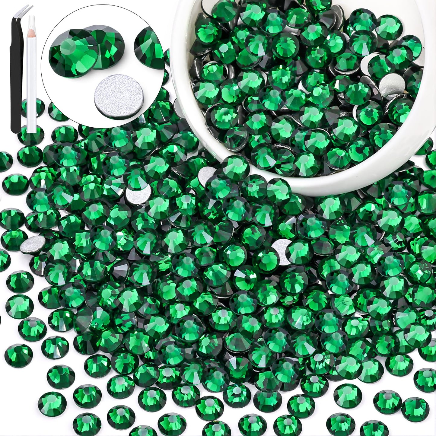 5000PCS SS6/2mm Glass Crystal Rhinestones (Clear), Bedazzling Flatback Rhinestones for Crafting DIY Crafts Nail Art Makeup Decoration, Gems Diamond Charms for Tumbler Shoes Clothing Mug