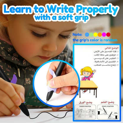 4 Magic Tracing Practice Books – Grooved Handwriting Arabic Copybooks for Kids, Reusable Writing Practice Workbooks Without Tears, Disappearing Ink for Toddlers Preschool Learn (Arabic)