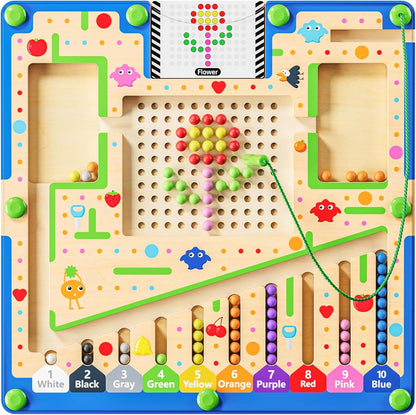 Montessori Magnetic Toy, Busy Board with Magnetic Letters & Numbers, ABC Learning Toys for Kids Ages 3-5, Alphabet Puzzle Preschool Toys, Fine Motor Skills Educational Toys for 3 Year Old Boys Girls