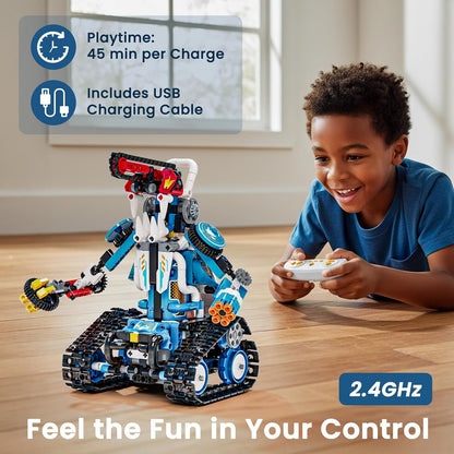 5 in 1 STEM Robotics Kit for Kids 8-12, APP & Remote Control Robot Building Kit, Science Project Kit & STEM Toys for Ages 8-13, Gifts for 8 Year Old Boys Girls