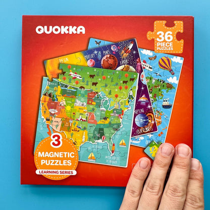 QUOKKA Magnetic Puzzles for Kids Ages 4-6 – Magnetic Fractions Learning Set for Kids 6-12 – Math Games for Homeschooling, Classrooms & Travel – 110 Magnets, 12 Task Pages, Marker – Toddler Travel Toys