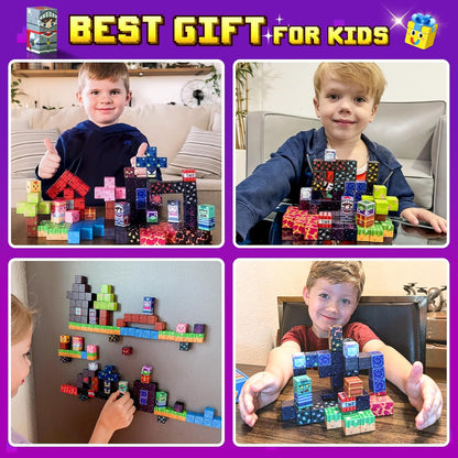 Magnetic Blocks - Build Mine 3D Magworld Forest Lava Set, STEM Magnetic Building Blocks for Kids Ages 4-6 6-8 8-12, Educational Sensory Toys for Toddlers, Birthday Gifts for 3+ Years Old Boys & Girls