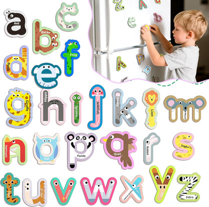 26 Pieces Large Magnetic Letters for Fridge, Capital A-Z Alphabet Magnets for Toddlers 1-3, Large Magnetic Letters for Fridge & Whiteboard, Alphabet Magnets for Toddlers 1-3