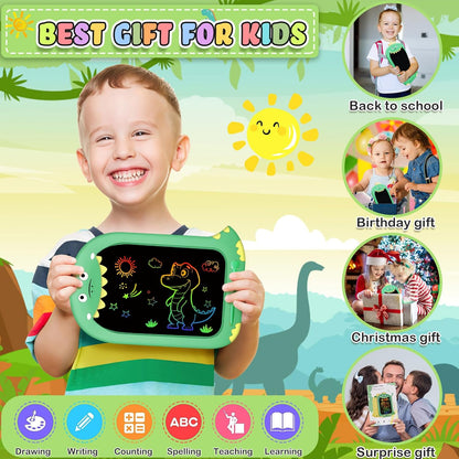 Toddler Toys Age 1-2,10IN Drawing Tablet Doodle Board Writing Tablet for Kids,Learning Toy for 1 2 3 4 5 6 7 8 Year Old Boys Girls Christmas Birthday Gifts,Travel Games Dinosaur Toy for Boys 4-6