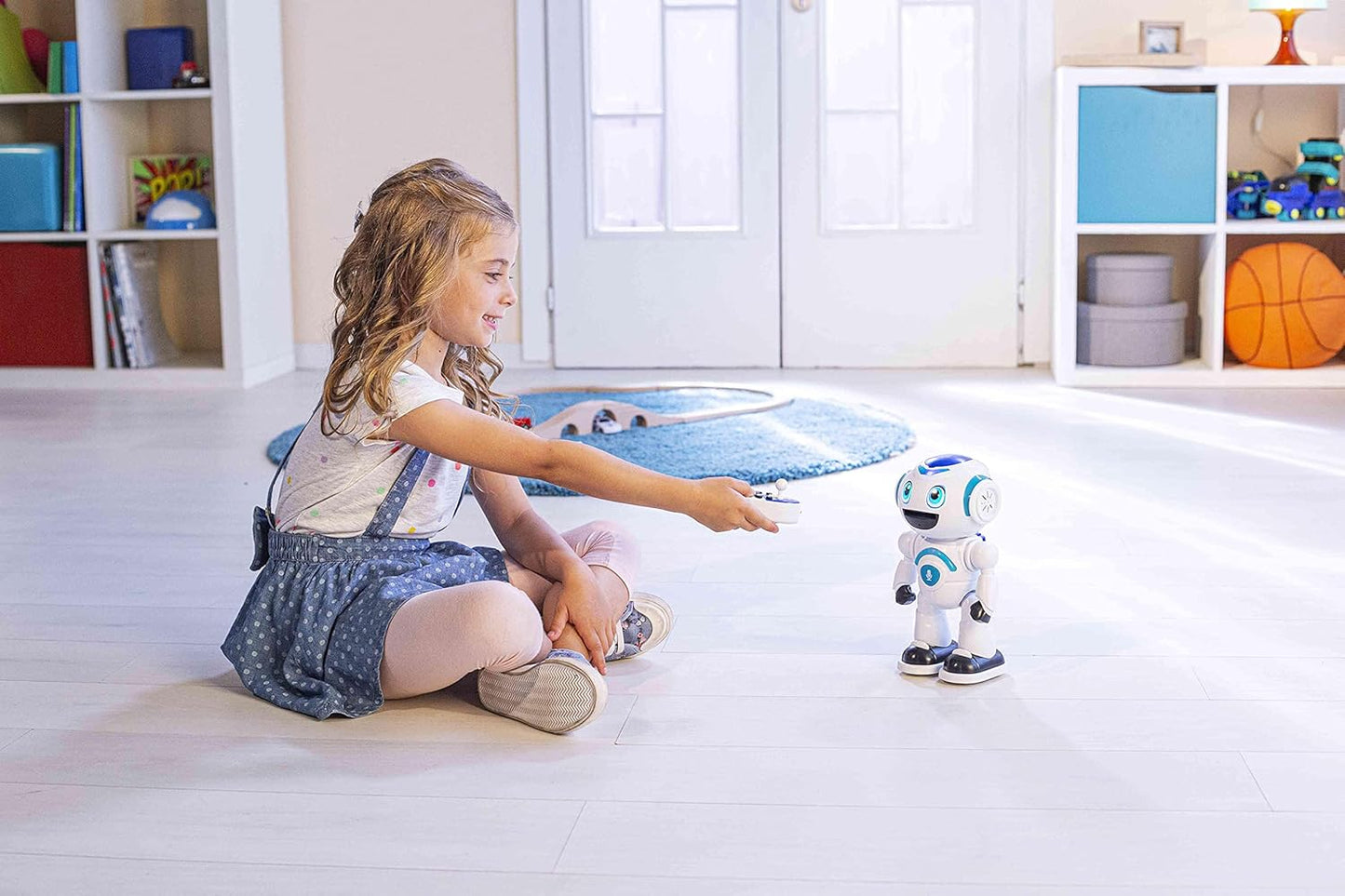 LEXiBOOK, Powerman Neo, My Robot Full of Technology, Remote Control and Gesture Control, Educational Activities in English, Programmable, Music and Dance, Sound and Light Effects, Blue/White, ROB18EN