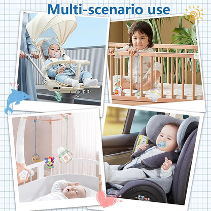Toy Straps for Baby,RTMOK Silicone Setpacifier Clip,Applies to Car Seat Toy,Teether Toy,High Chair,Stroller Accessories,Baby Toy Clips,Cribs,Rocking Chair