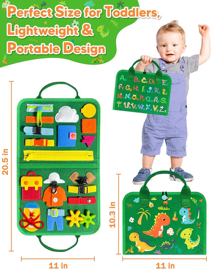 Gojmzo Busy Board Montessori Toys for Toddler Boy Girl Birthday Gifts, Busy Book Sensory Toys for Toddlers, Learning Educational Toddler Travel Activities