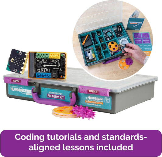 Hummingbird Bit Premium Kit - Educational Programmable Robot & Robotic Kit for Students, Teachers & Schools, Flexible Robotics Kits for Creative STEM Learning