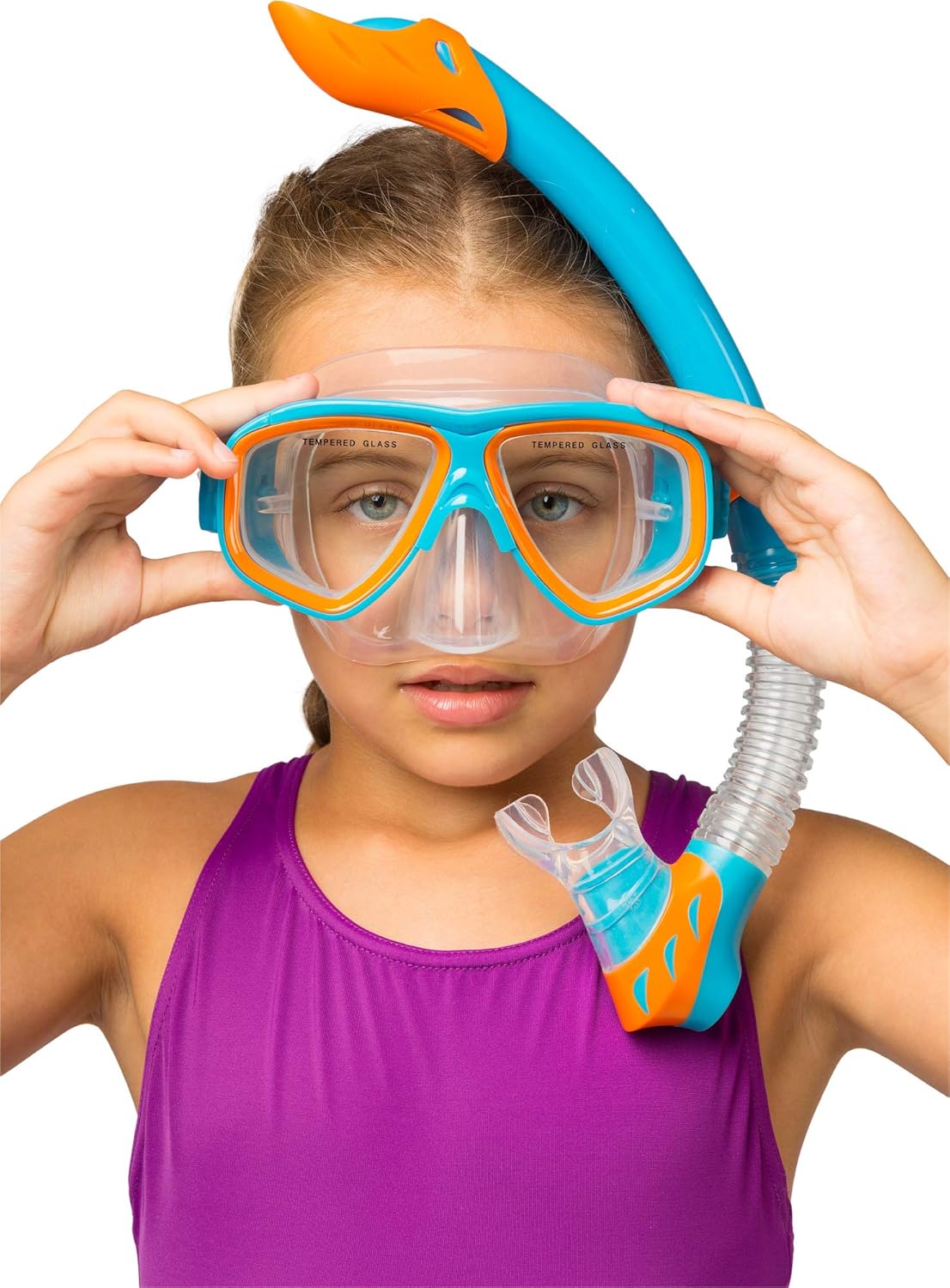 Cressi Junior Snorkel Kit for Kids Ages 3 to 8 - Mask + Dry Snorkel + Adjustable Fins + Net Bag – Rocks Kids Set