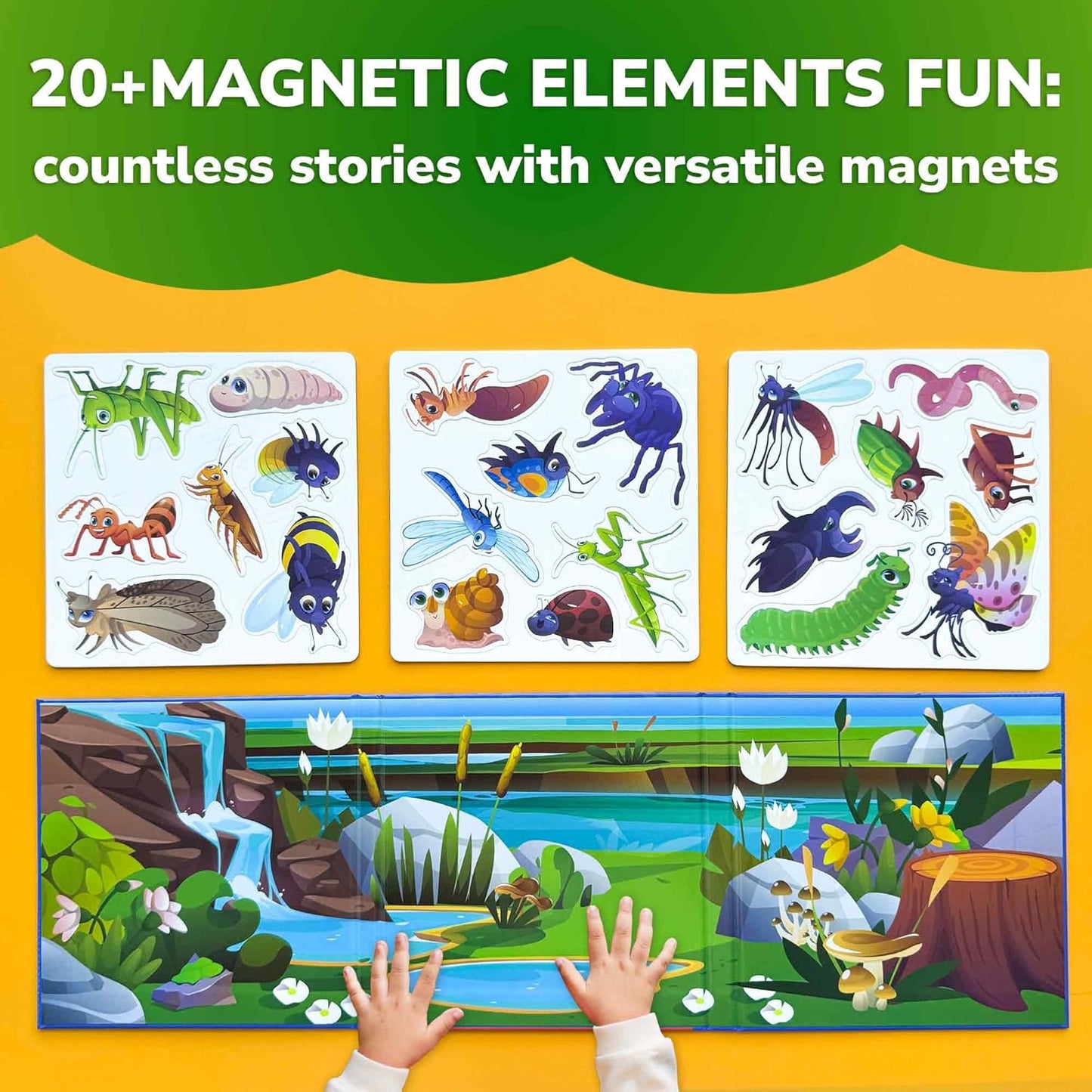 QUOKKA Travel Magnetic Puzzles for Toddlers 1-3 – 20+Pcs Farm Toy Game with Extra-Long Play Book – Fun Travel Game for Kids Ages 3-5 – Strong Magnets for Car Activities – Fun Toddler Puzzle Ages 2-4