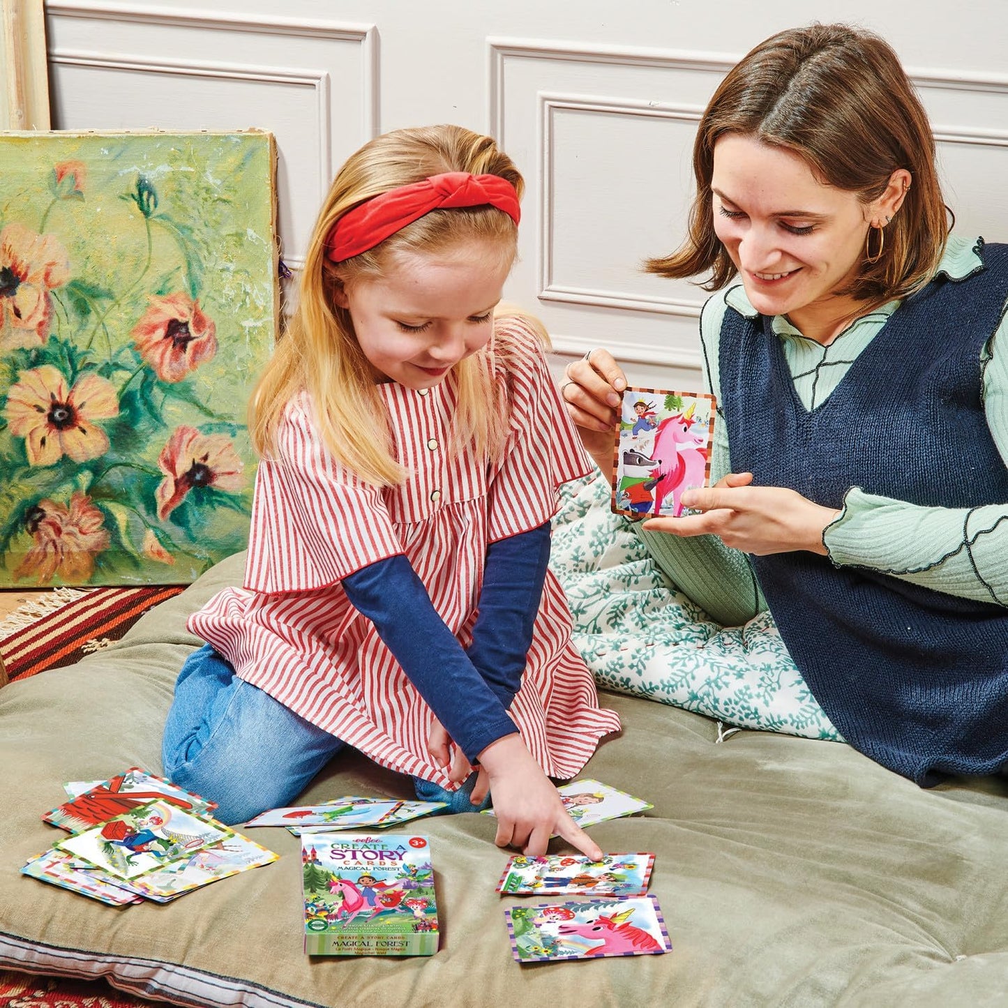 eeBoo: Mystery in The Forest Create a Story Pre-Literacy Cards, 36 Cards with Colorful Characters, Encourages Imagination, for Ages 3 and up
