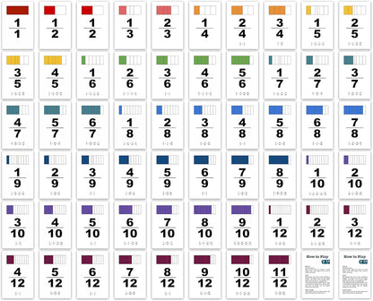Fraction War Fun Math Game to Learn, Compare and Simplify Fractions for 2nd to 5th Grade (1 Pack) - Standard Edition