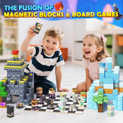 Magnetic Blocks, Build Mine Magnet World Forest Farm Edition, Magnetic Building Blocks for Kids Ages 4-6 6-8 8-12, Sensory STEM Toys for Boys & Girls