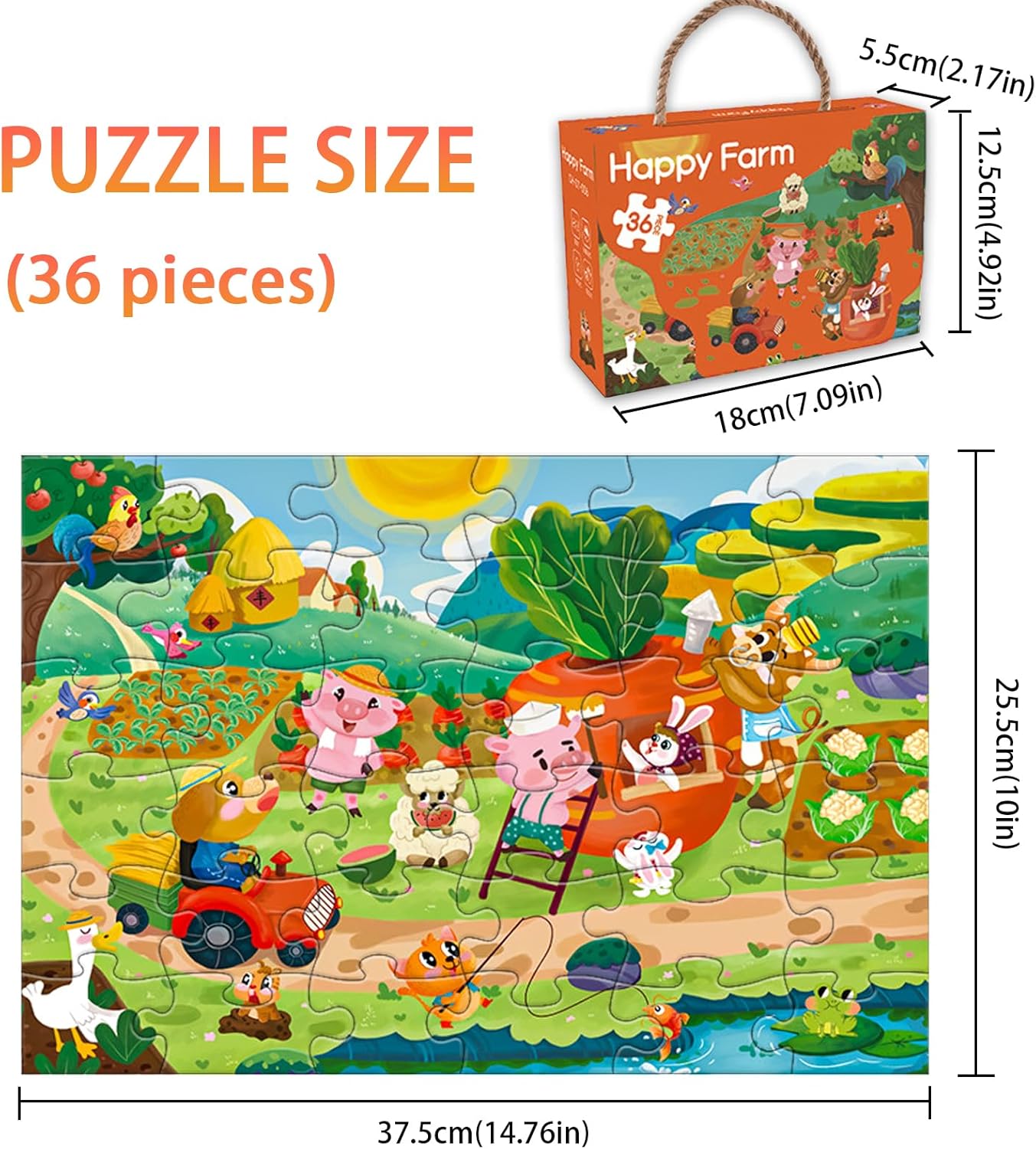 GIVEITALL Jigsaw Puzzles for Kids Ages 3-5 6-8 8-10 Year Old,Dog Planet Floor Puzzle 36 Pieces Enlightening Game Creative Gifts for Boys Girls (Dog)