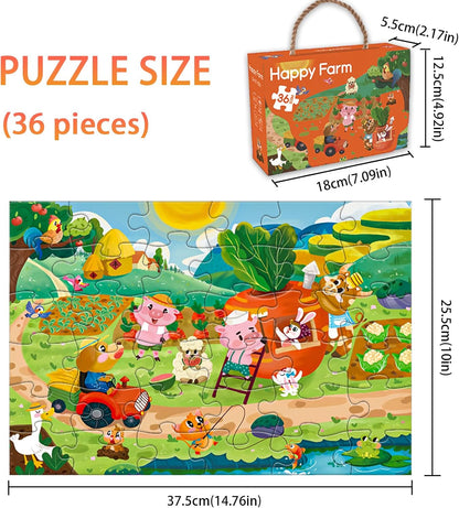 GIVEITALL Jigsaw Puzzles for Kids Ages 3-5 6-8 8-10 Year Old,Dog Planet Floor Puzzle 36 Pieces Enlightening Game Creative Gifts for Boys Girls (Dog)