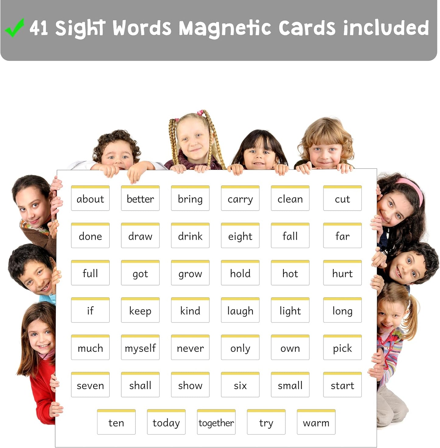 Attractivia 2nd Grade Sight Words Magnetic Flash Cards(Second Grade) - 46 Sturdy Large Dolch Cards for Literacy of Beginning Readers, Homeschool, Teachers and ESL