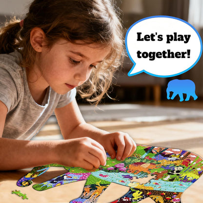 GIVEITALL Irregular Animal Puzzles for Kids Ages 4-6 6-8 8-10 10-12 Year Old,Panda Puzzle 180 Pieces Enlightening Floor Puzzle Game Creative Gifts for Boys Girls (Panda)