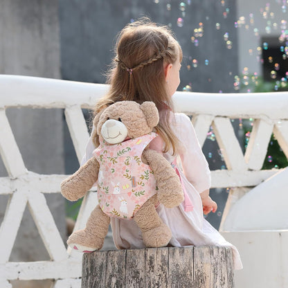 GAGAKU Doll Carrier for Stuffed Animals, Reborn Baby Doll Accessories Toy Carriers for Kids 3+ Toddlers - Pink Wax Flowers