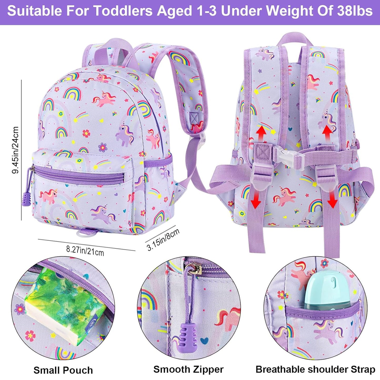 Accmor Toddler Backpack Leash, Mini Child Backpack with Anti Lost Wrist Link, Cute Kids Backpack Leash Walking Harness for Outdoor Travel, Small Excavator Backpack Tether for Baby Boys Girls Ages 1-3
